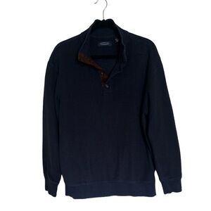 Roundtree and York navy blue 1/4 button sweater size L